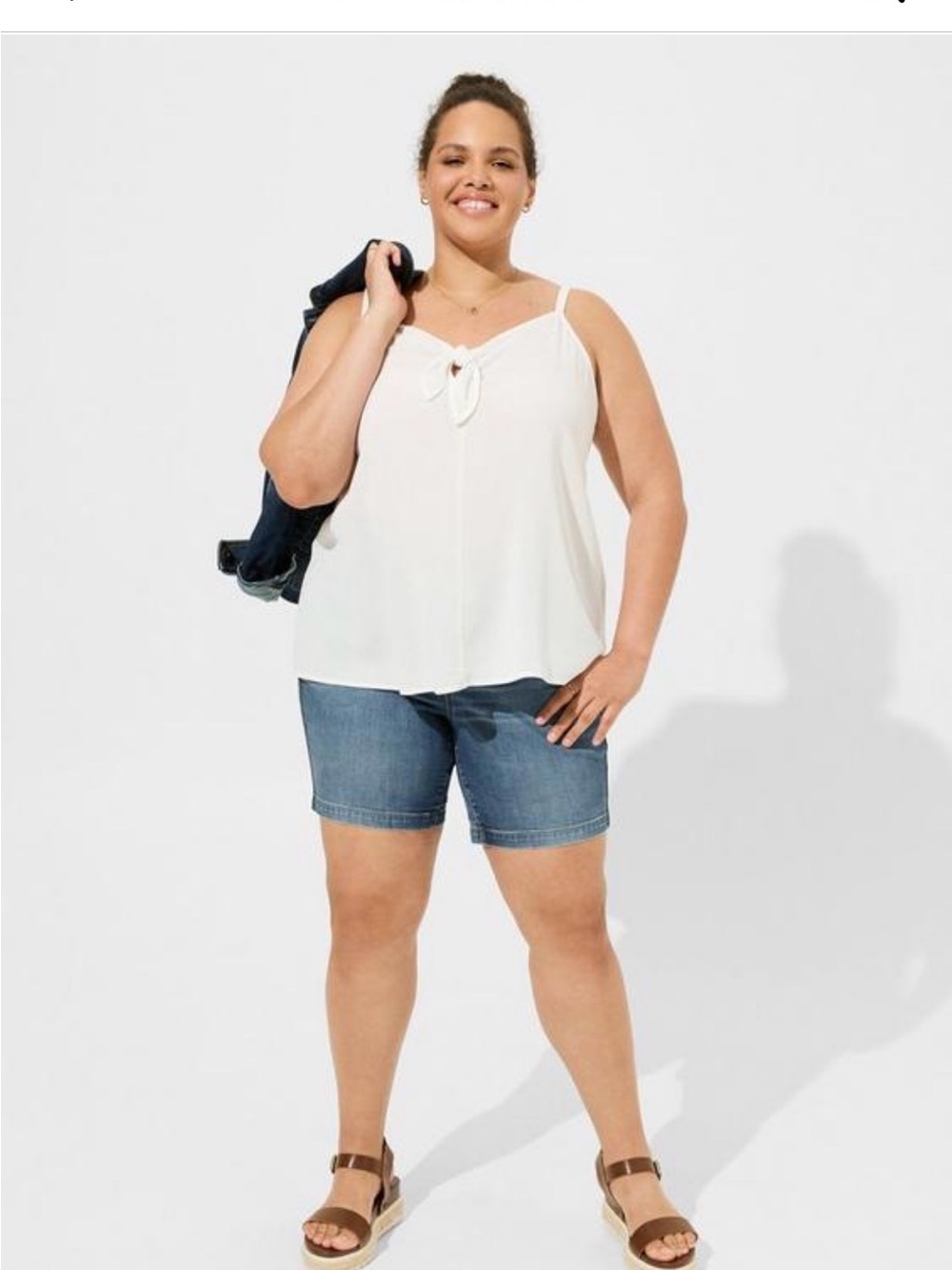 torrid Cream Tie-Front Tank Top